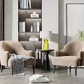 Modern leisure sofa combination fabric leisure chair combination 3d model