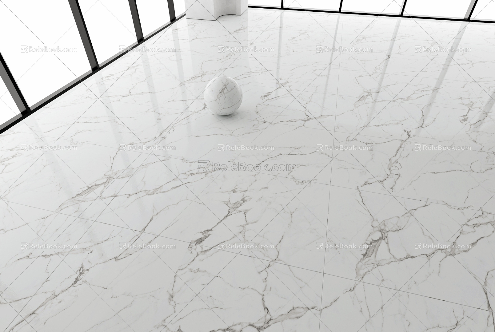 White Marble Floor Tile Polished Tile Tile 3d model