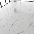White Marble Veined Floor Tiles in Bright Space With Natural Light