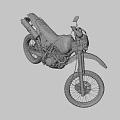 Red And White Off Road Motorcycle With Rugged Design Large Tires And Black Seat