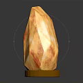 Natural Crystal Himalayan Salt Lamp Decorative Ornament Set With Wooden Base And Warm Light