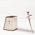 Elegant Modern Dressing Table With Round Mirror White Chair And Storage Cabinets
