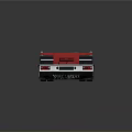 Red Flatbed Trailer Transport Vehicle With Heavy Duty Platform And Wheels