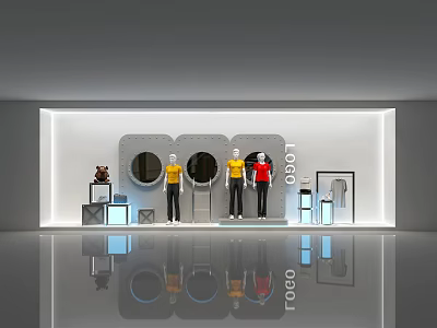 Modern Window Space Bin Theme Window 3d model