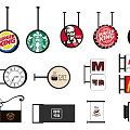 Various Brand Commercial Billboards With Fast Food And Business Logos