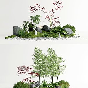 Modern landscape sketch courtyard sketch 3d model