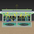 Strawberry Mall Store With Open Counter String Lights Surfboard Decor And Beach Theme