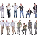Collection of Full Body Men in Various Poses and Different Clothing Styles