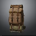 Vintage Leather Backpack With Multiple Straps Layered Design Green Base And Practical Pockets