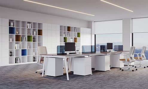 modern public office area office area 3d model