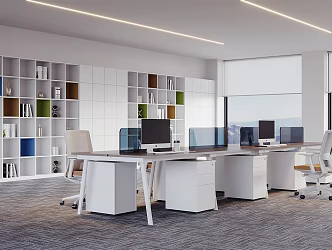 modern public office area office area 3d model