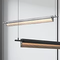 Modern Long Rectangular Pendant Lights With Sleek Metal Frame And Glass Shade 3d model
