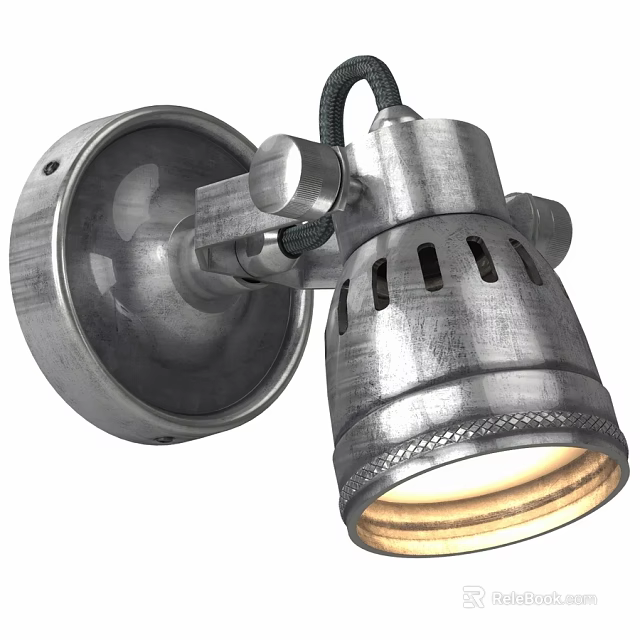 Vintage Industrial Style Metal Wall Sconce With Adjustable Arm Hollow Out Design And Warm Light 3d model 