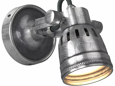 Vintage Industrial Style Metal Wall Sconce With Adjustable Arm Hollow Out Design And Warm Light 3d model