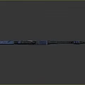 Futuristic Blue Sci Fi Sniper Rifle With Tactical Scope And Mechanical Design Details