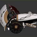 Futuristic White Motorcycle Featuring Transparent Cockpit Red Accents And Sleek Design