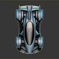 Futuristic Teal Race Car with Sleek Aerodynamic Body Large Wheels and Rear Spoiler