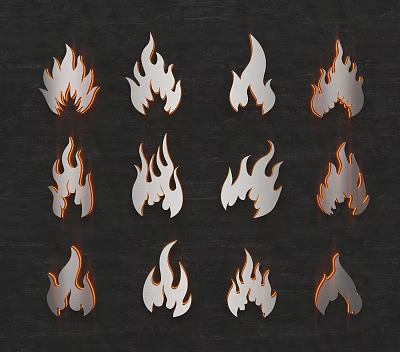 fire flame flame core 3d model
