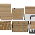 Various Wooden and Bamboo Window Blinds with Different Styles and Designs 3d model