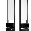 Modern Full Length Floor Mirrors With Wooden And Black Frames And Storage Shelves