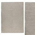 Square Rug Featuring Diamond And Striped Patterns In Neutral Beige Gray Woven Texture 3d model
