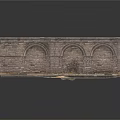 Modern Architectural Model With Stone Wall Archway Design And Textured Floor