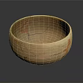 Hand Carved Ceramic Bowl Sculpture With Cracks And Orange Patterns Artwork