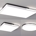 Modern Minimalist Ceiling Lights with Square and Round Shapes White Panel Home Lighting 3d model