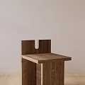 Wooden Leisure Chair With U Shaped Backrest Natural Wood Texture Modern Minimalist Design