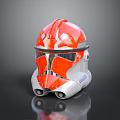 Futuristic Red And White Helmet Design With Shiny Surface Faceplate And Bottom Vents