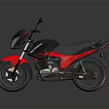 Red and Black Sporty Motorcycle With Sleek Design And Black Seat