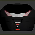 Modern Black Motorcycle Trunk With Red Light Accents And Textured Surface 3d model