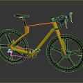 Yellow Modern Road Bicycle With Black Wheels And Sleek Frame