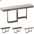 Elegant Luxury Bench Designs With Metal Frames And Marble Tabletop Options