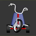 Kids' Tricycle With Red Frame Blue Seat Silver Handlebars And White Pedals
