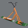 Orange Frame Fitness Machine With Green Pedals And Black Handle For Training