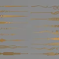 Golden Decorative Carvings On Red Background With Various Elegant Patterns And Ornate Designs