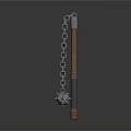 Traditional Martial Arts Nunchaku Weapon With Silver Chain And Copper Handles