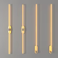 Modern Golden Metal Slim Wall Lamps With LED Lighting For Decorative Design