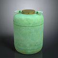 Practical Green Durable Cylindrical Household Storage Container With Lid And Handles