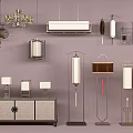 New Chinese lamp combination 3d model