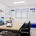 Meeting Room Interior With Network Security Posters Long Table And Chairs For Telecom Fraud Prevention