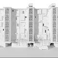 Multi Story Residential Building With Balconies Decorative Grilles Greenery And Parking Space