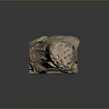 Traditional Stone Lion Statue With Intricate Carved Details And Square Base