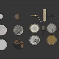 Industrial Equipment for Painting with Various Buckets Rollers Brushes and Lids
