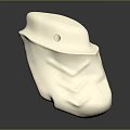 White Stone Sculpture Artwork With Smooth Surface And Small Decorative Hole Design