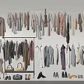 Fashionable Clothing Display With Various Styles Colors And Accessories In Retail Store