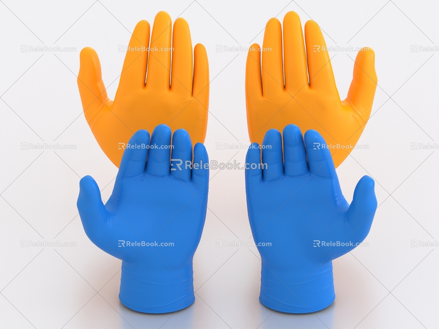 Medical Gloves Leather Gloves 3d model