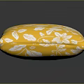 Soft Yellow Decorative Pillow With White Floral Pattern For Home Decor