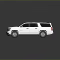 White Chevrolet SUV With Roof Rack And Sleek Spacious Body Design